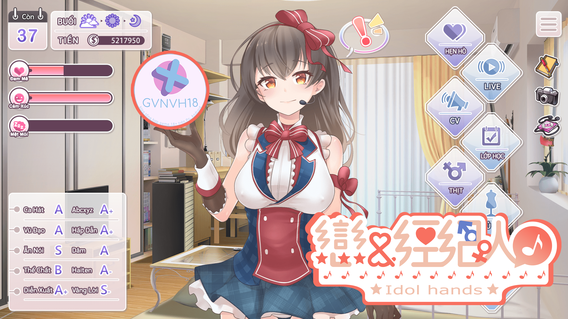 [18+ Việt Hóa] Idol Hands – Quản Lý Và Sống Chung Với Nữ Thần Tượng Siêu Dễ Thương | Android, PC