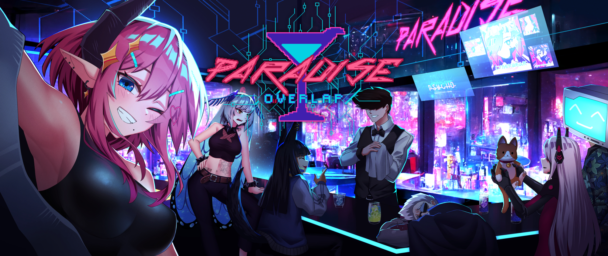 [18+ EN] Paradise Overlap – Phục Vụ Mấy Em Gái Xinh Đẹp Ở Thế Giới Cyberpunk | Android, PC
