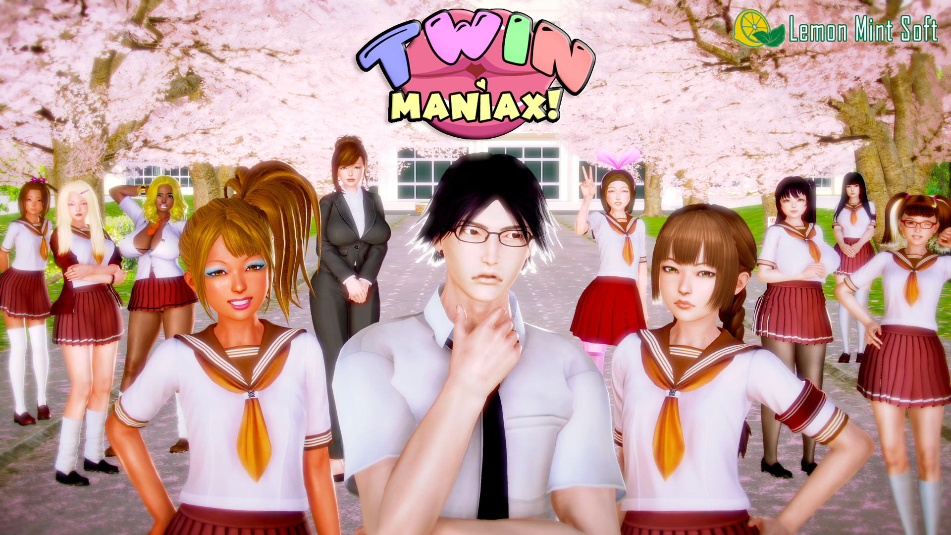 [18+ EN] Twin Maniax! – Cuộc Sống Học Đường Của Chàng Thanh Niên Cùng Mấy Em Gái DamDang Trong Trường | Android, PC